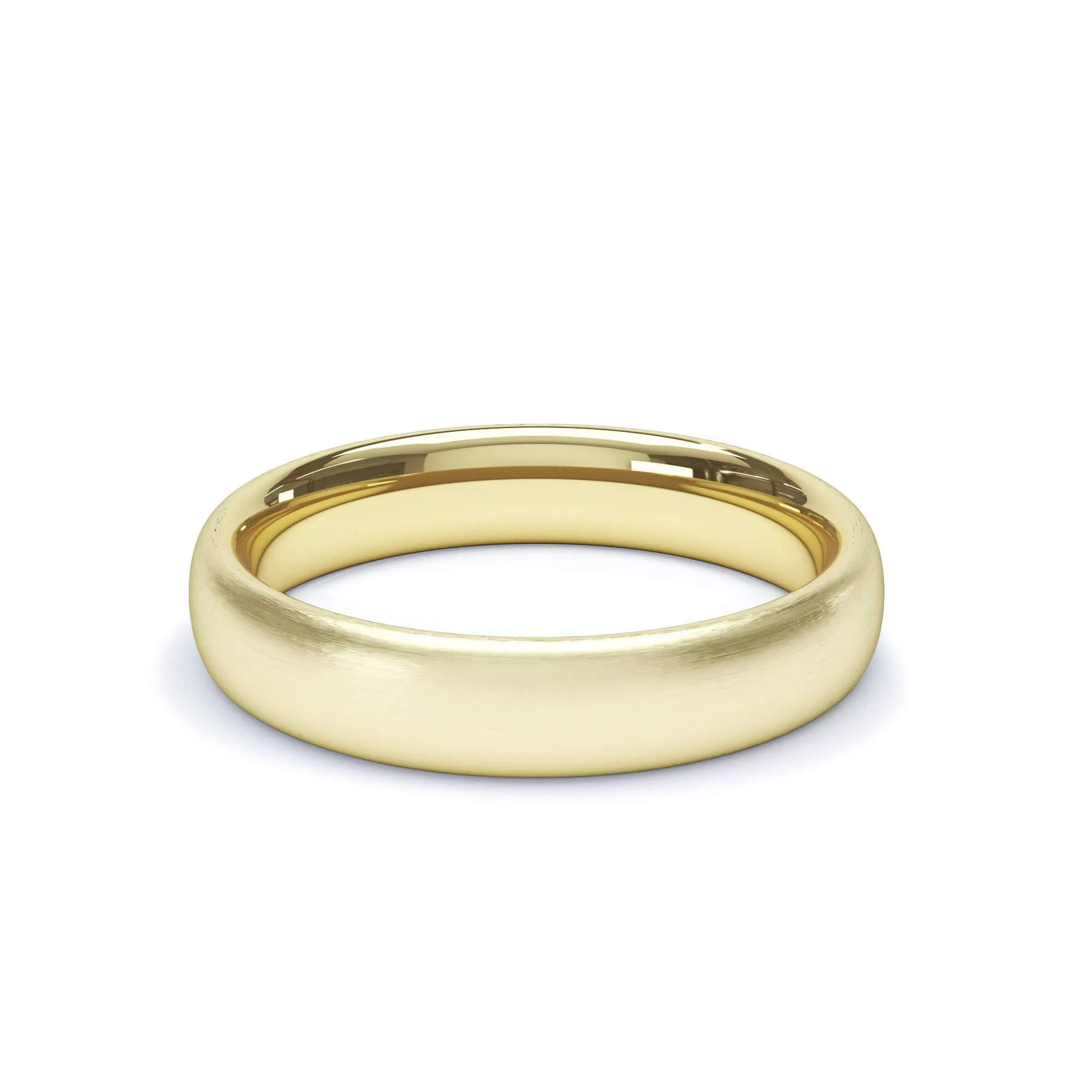 - Oval Profile Satin Wedding Ring 18k Yellow Gold