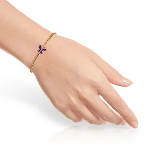 0.6 Carat 14K Solid Rose Gold Butterfly Bracelet Amethyst