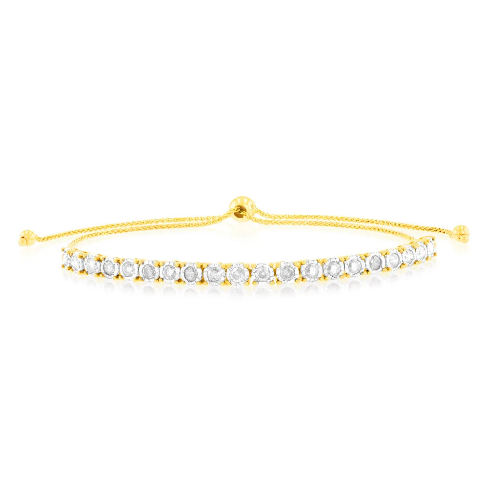 1 Carat Diamond Bracelet in 10ct Yellow Gold