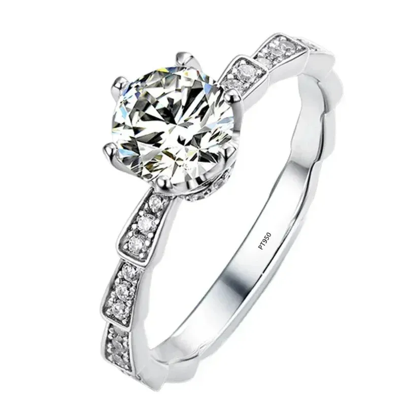 1 Carat Moissanite Platinum Ring