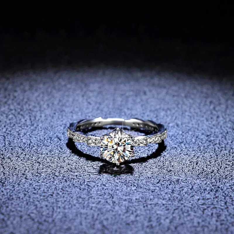 1 Carat Moissanite Platinum Ring