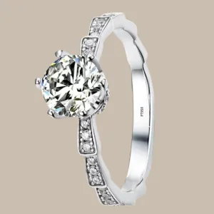 1 Carat Moissanite Platinum Ring