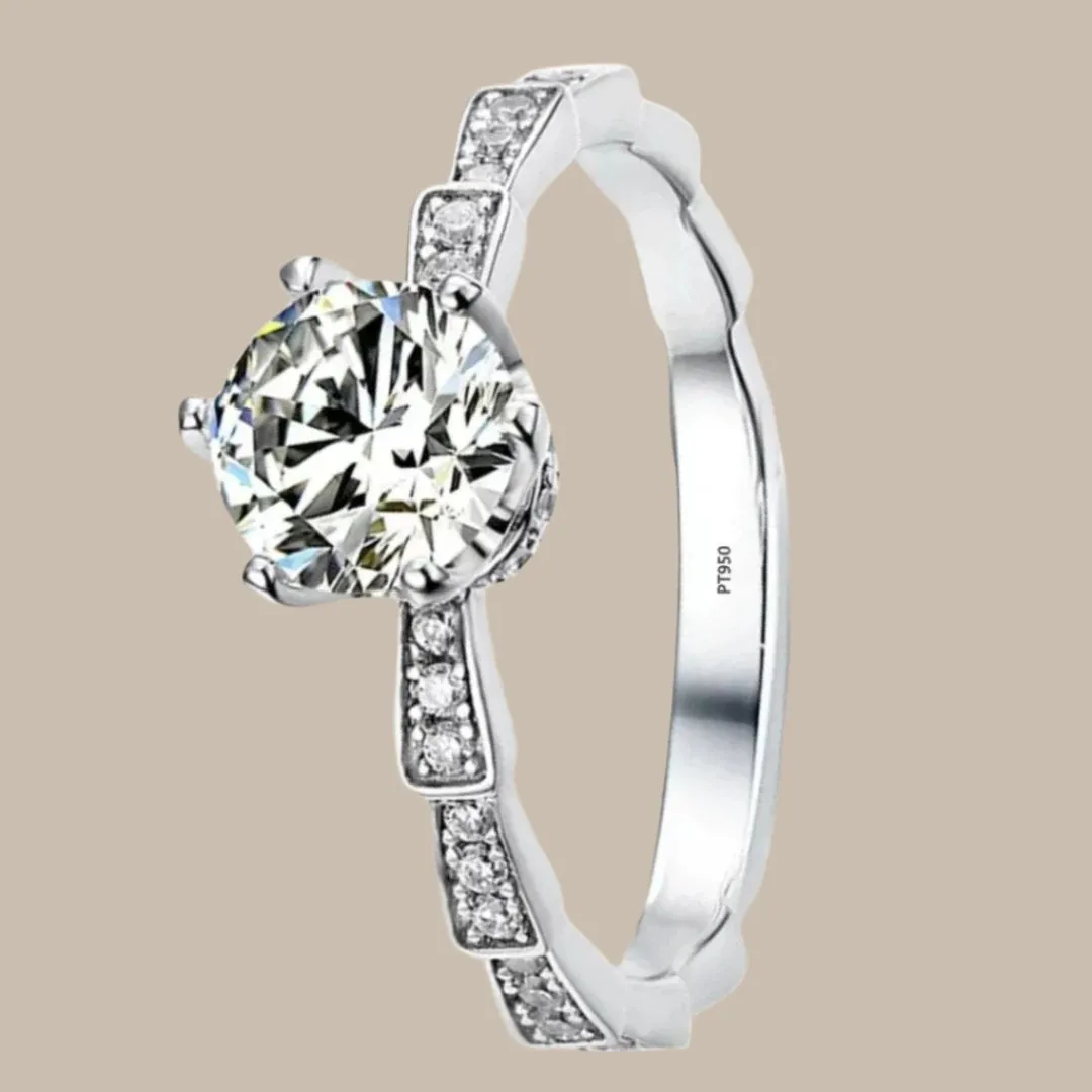 1 Carat Moissanite Platinum Ring