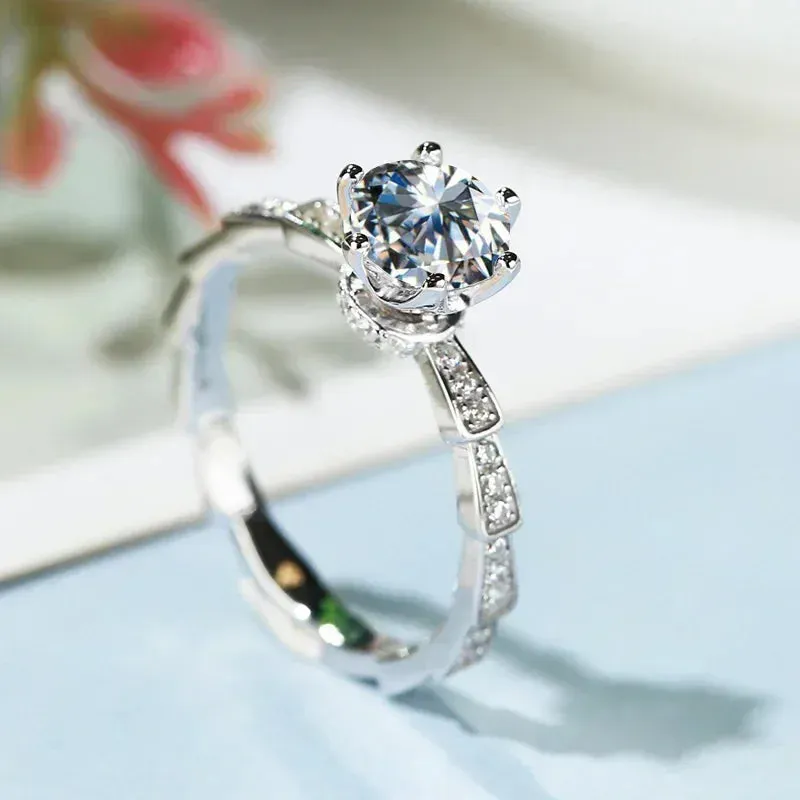 1 Carat Moissanite Platinum Ring