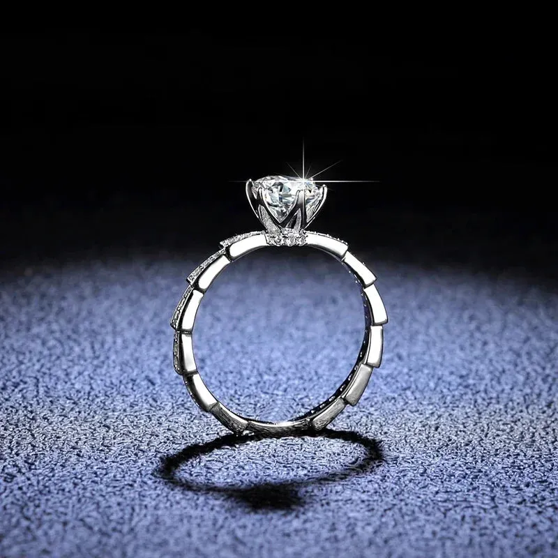 1 Carat Moissanite Platinum Ring