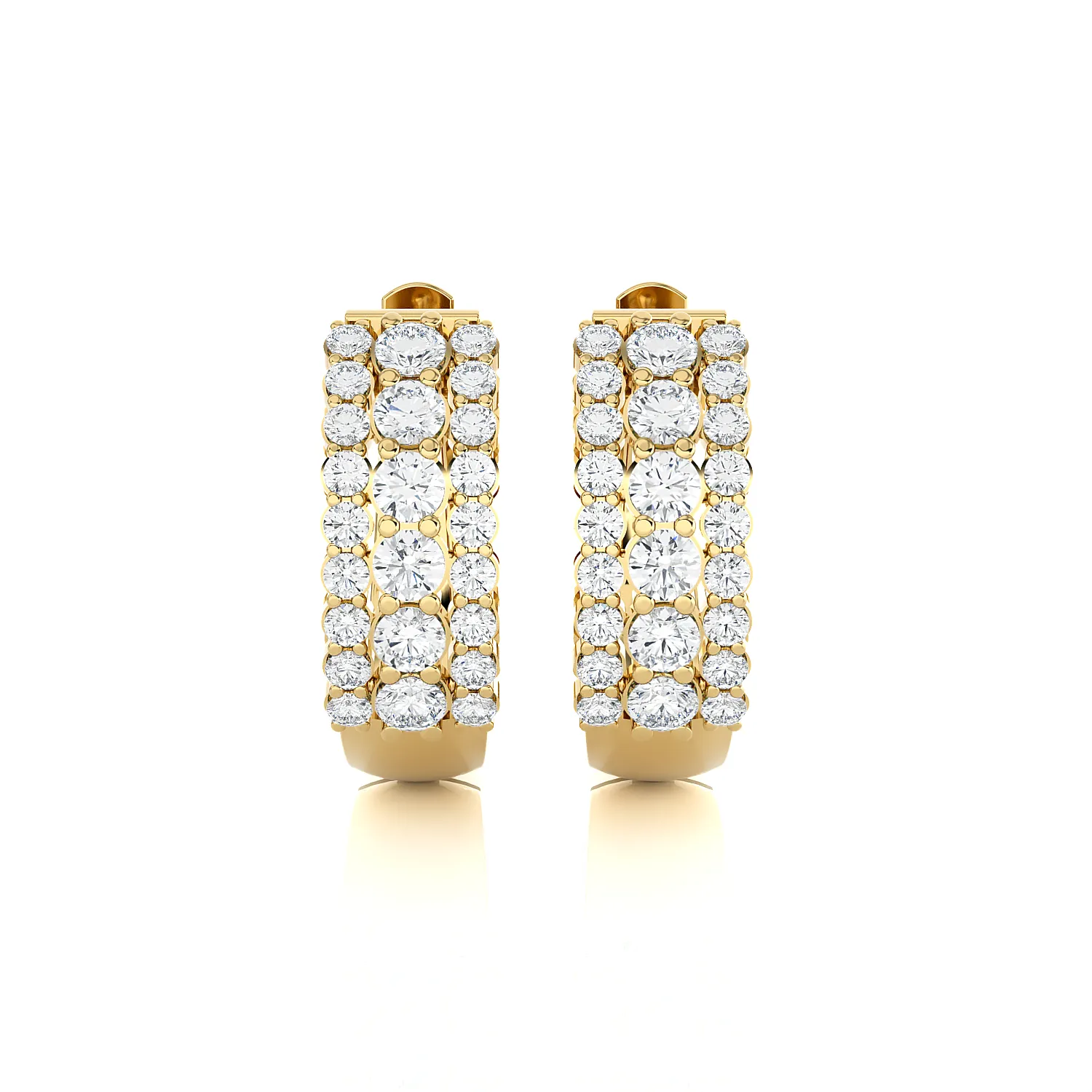 1 ctw Round Lab Grown Diamond Huggie Hoop Earrings