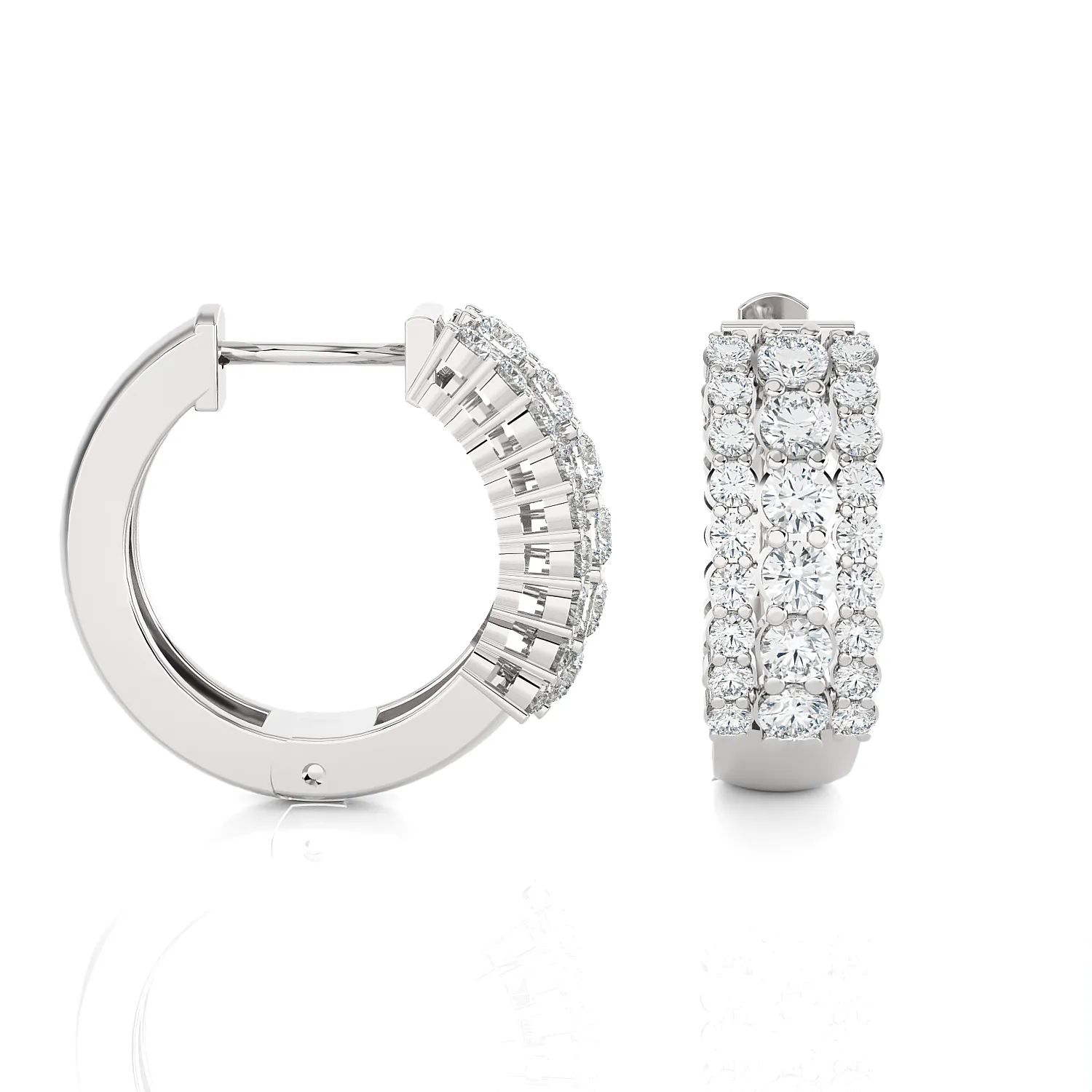 1 ctw Round Lab Grown Diamond Huggie Hoop Earrings