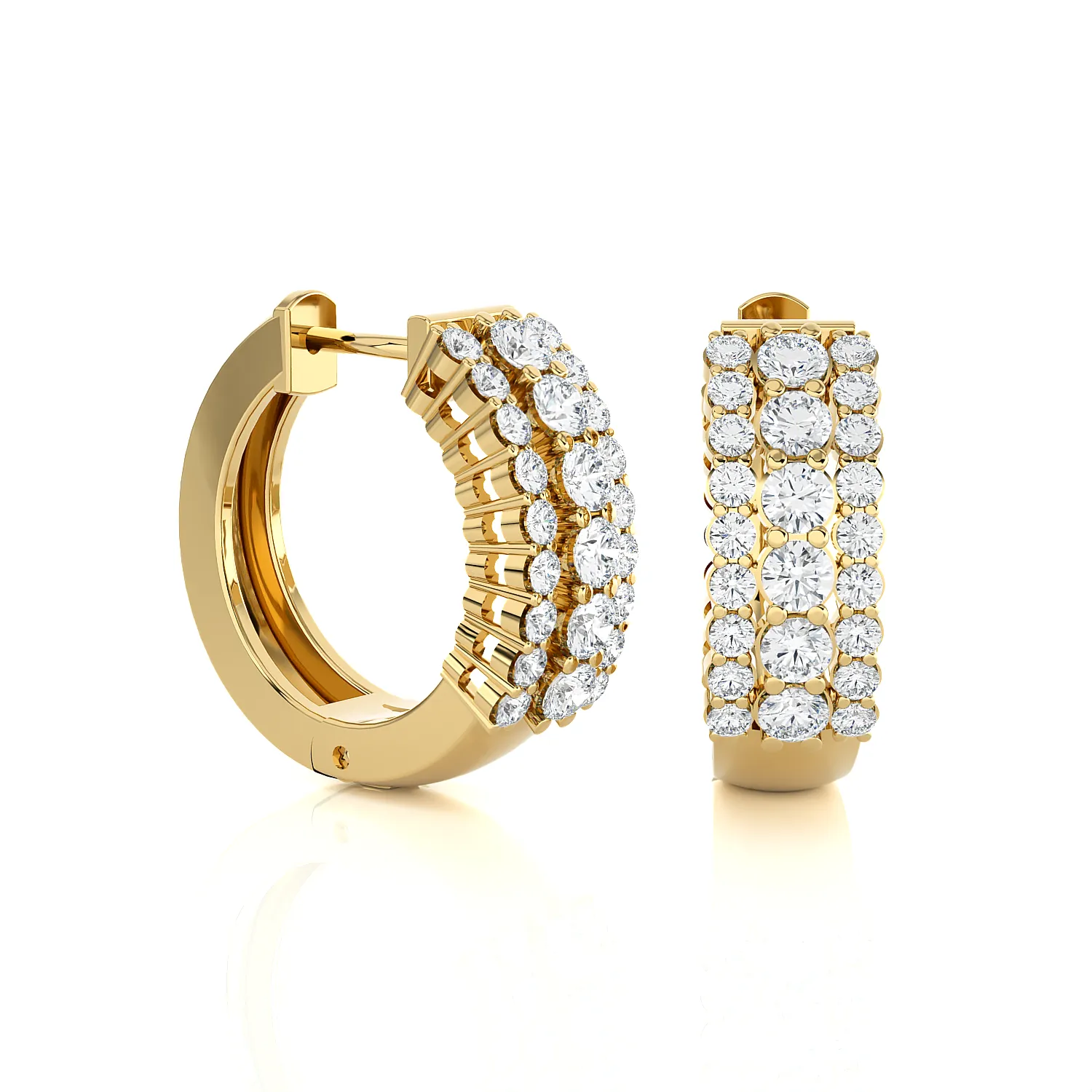 1 ctw Round Lab Grown Diamond Huggie Hoop Earrings