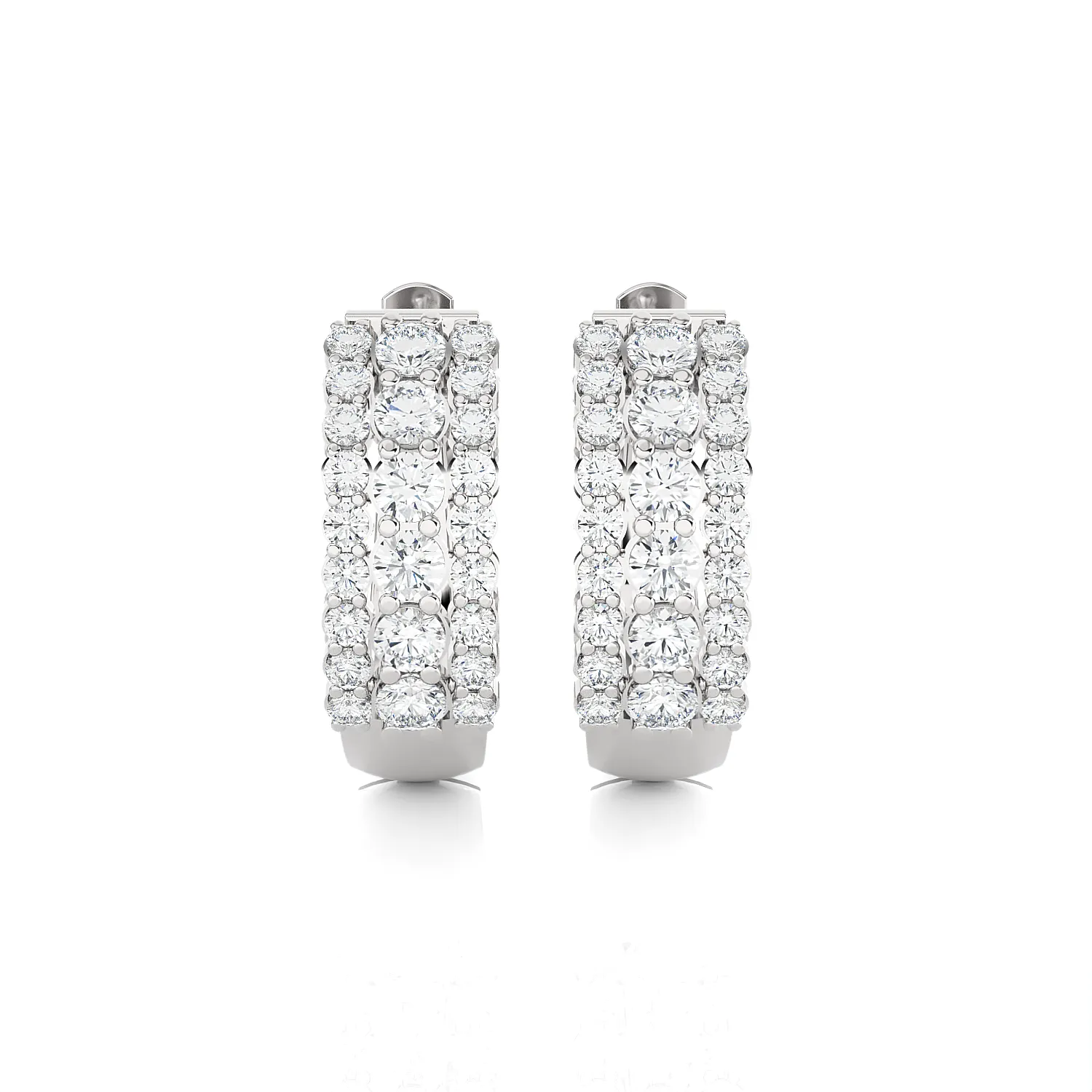 1 ctw Round Lab Grown Diamond Huggie Hoop Earrings