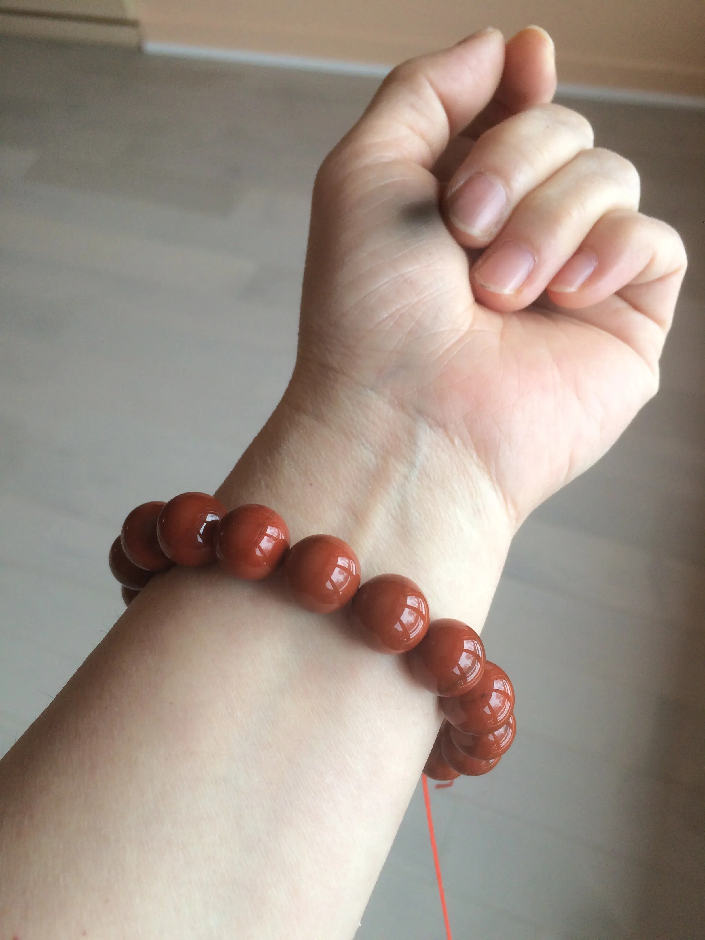 10-11.9mm 100% natural red agate bracelet CB33