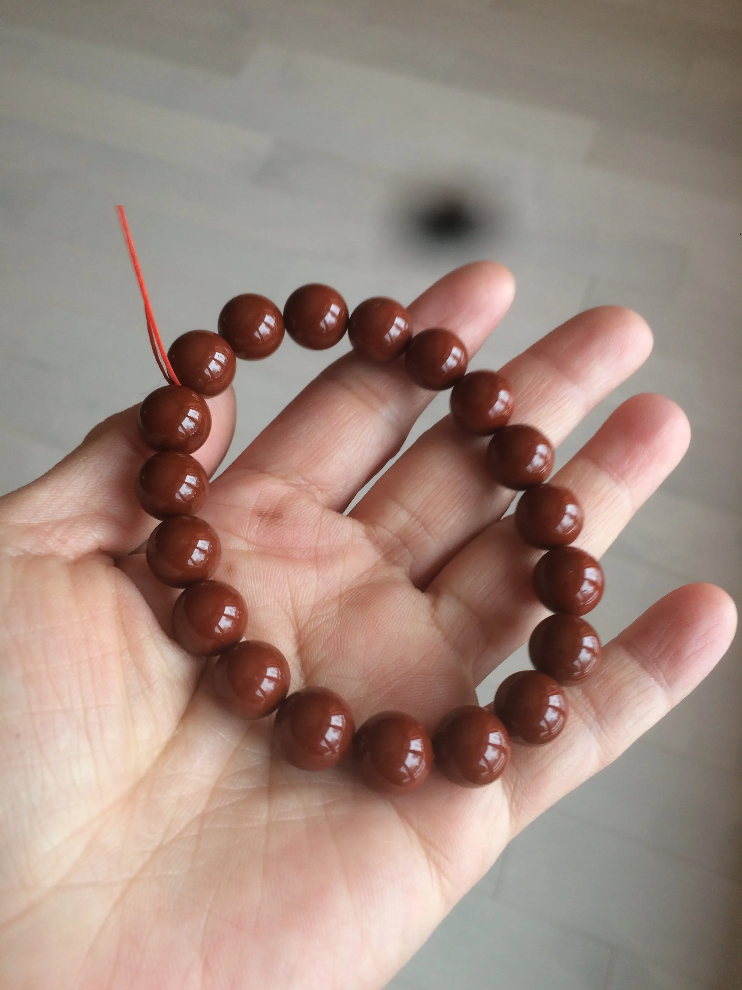 10-11.9mm 100% natural red agate bracelet CB33