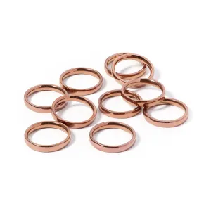 10 Pack - Chocolate Rounded Stainless Steel Blank Ring / CFR7007