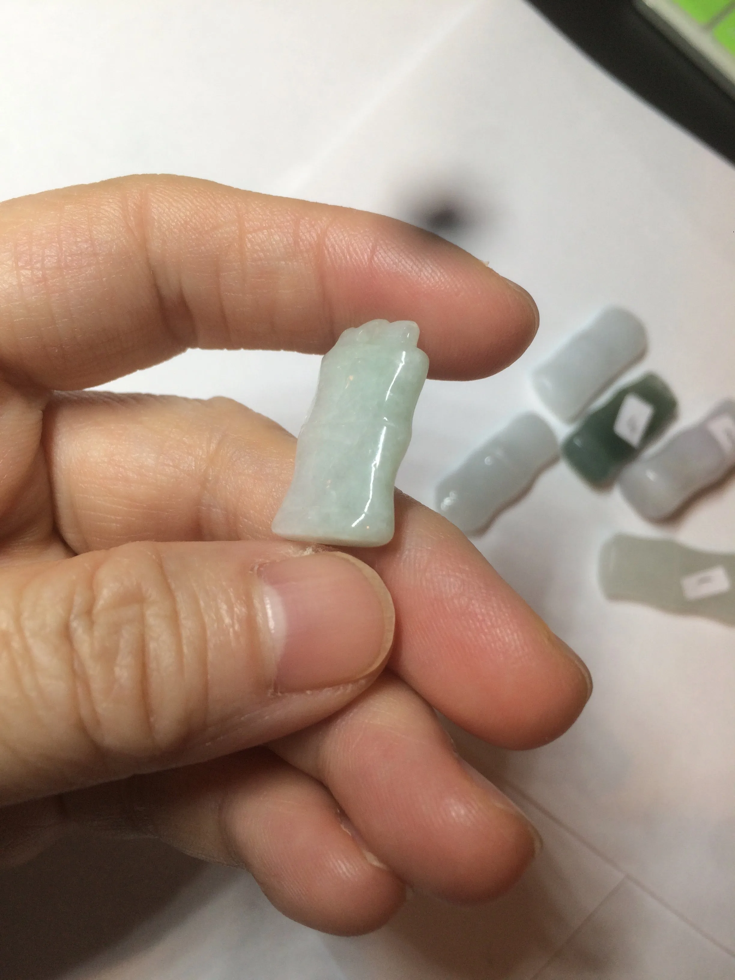 100% Natural type A green/white/purple Jadeite Jade bamboo pendant group AC81