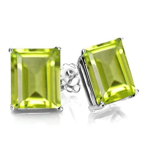 1.17 CT PERIDOT 10KT SOLID GOLD EARRINGS STUD