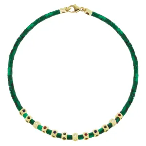 12 Mini Tetra Malachite Bracelet with Clasp