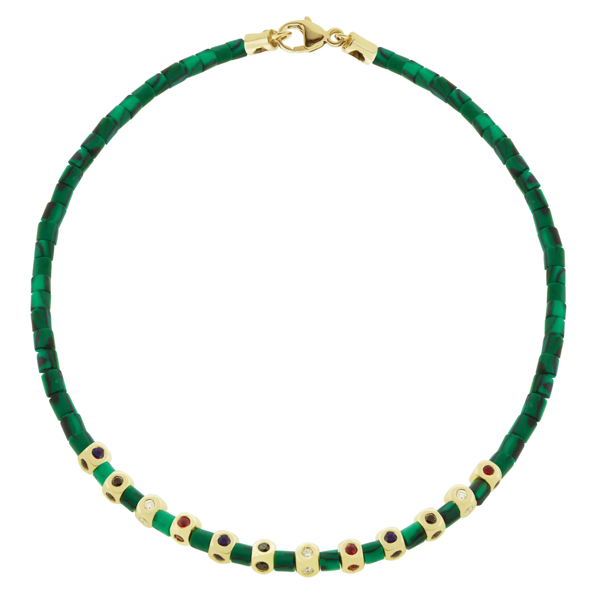 12 Mini Tetra Malachite Bracelet with Clasp