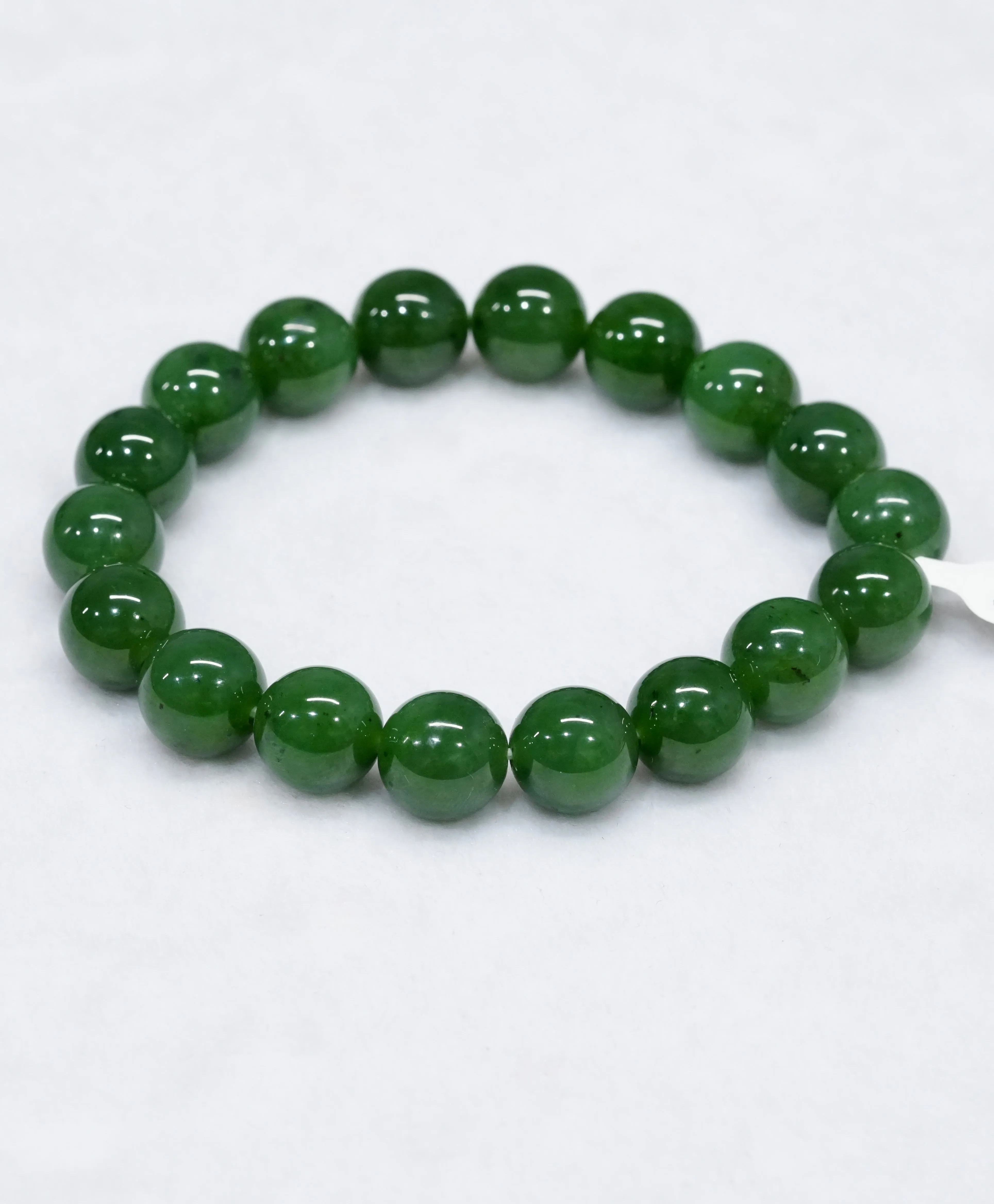 12mm Polar Jade Beaded Bracelet #2405