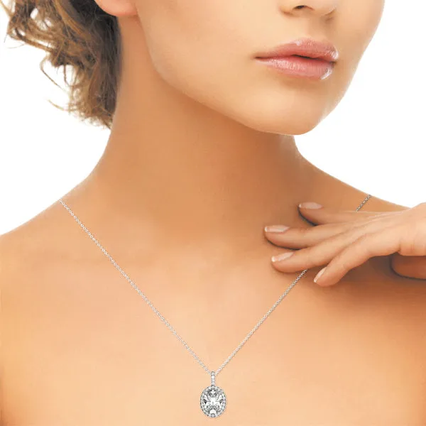 14K Diamond Necklace / Pendant Halo Style