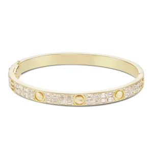 14K Gold 5.40ct Emerald Diamond Bangle