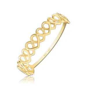 14k Gold Dainty Heart Link Ring