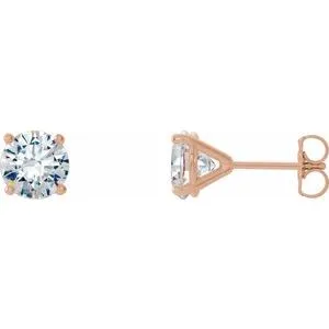 14K Rose 2 CTW Natural Diamond Cocktail-Style Earrings