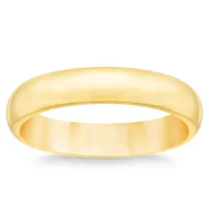 14K Solid Gold 4mm Unisex Wedding Band