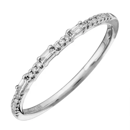 14K White Gold Diamond Stackable Band