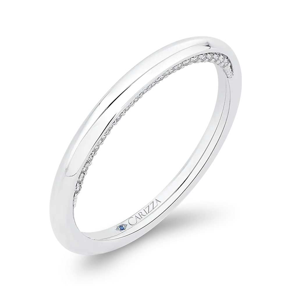 14K White Gold Plain Wedding Band