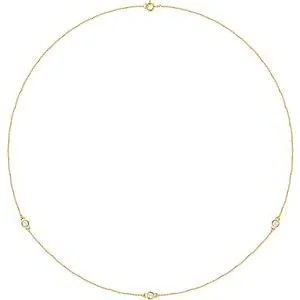 14K Yellow 1/5 CTW Natural Diamond 3-Station 18" Necklace