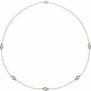 14K Yellow 1/5 CTW Natural Diamond 3-Station 18" Necklace