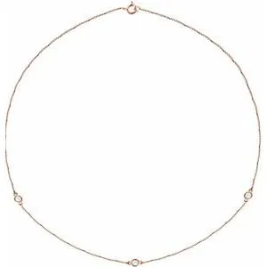 14K Yellow 1/5 CTW Natural Diamond 3-Station 18" Necklace