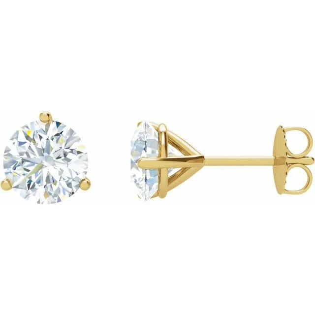 14K Yellow Gold 1 CTW Natural Diamond Stud Earrings