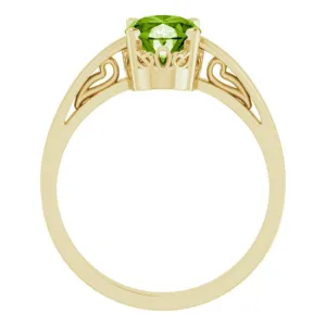 14K Yellow Natural Peridot Ring