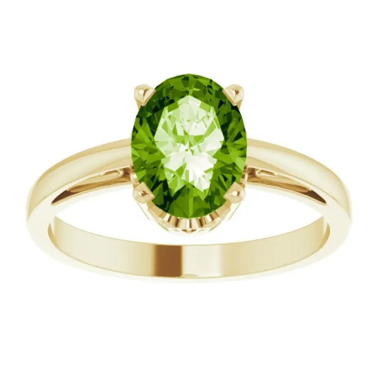 14K Yellow Natural Peridot Ring