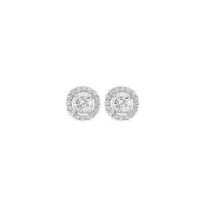 14KT White Gold & Diamond Classic Book Tru Reflection Fashion Earrings  - 1/2 ctw