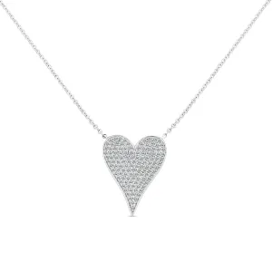 14KW 119D0.26CT ,MEDIUM HEART NECKLACE (151N10559)