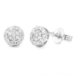 18ct Diamond Cluster Set Earrings