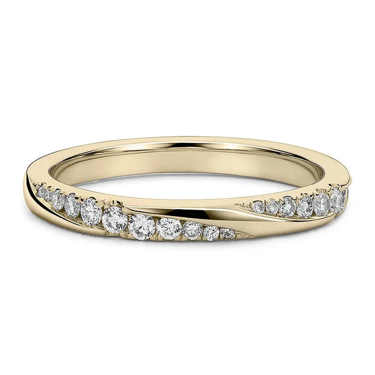 18CT White/Rose/Yellow Gold Half Eternity Wedding Band Ring