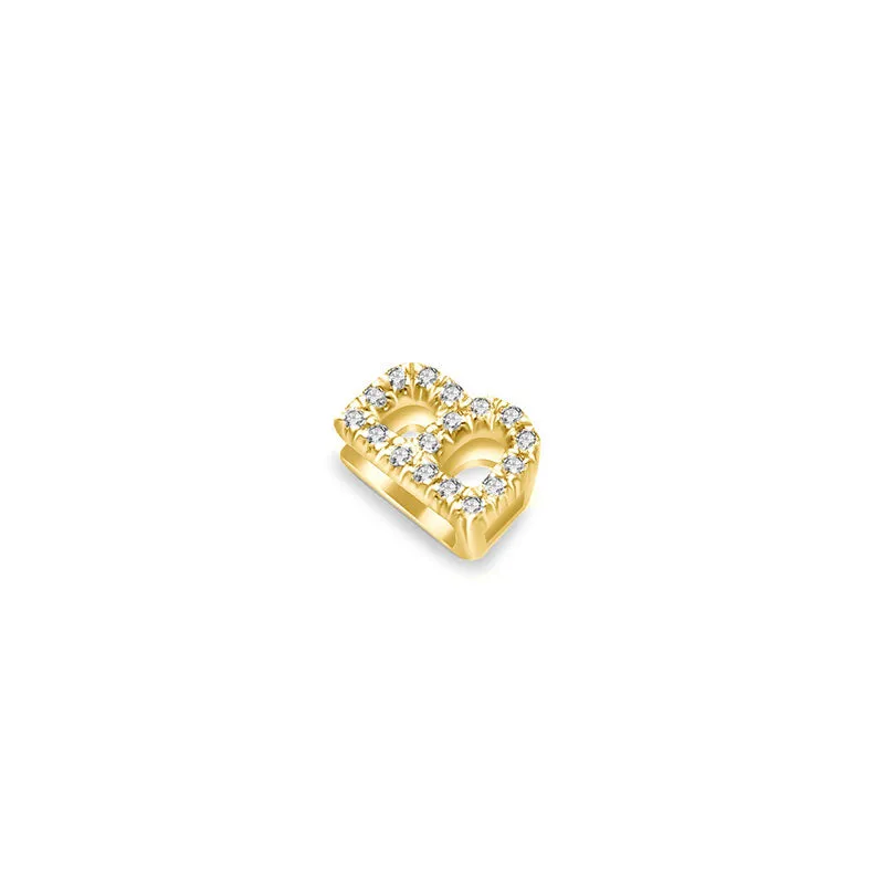 18k Gold Initial Letter "B" Diamond Pendant