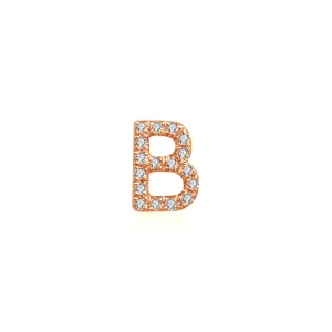 18k Gold Initial Letter "B" Diamond Pendant