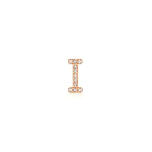 18k Gold Initial Letter "I" Diamond Pendant