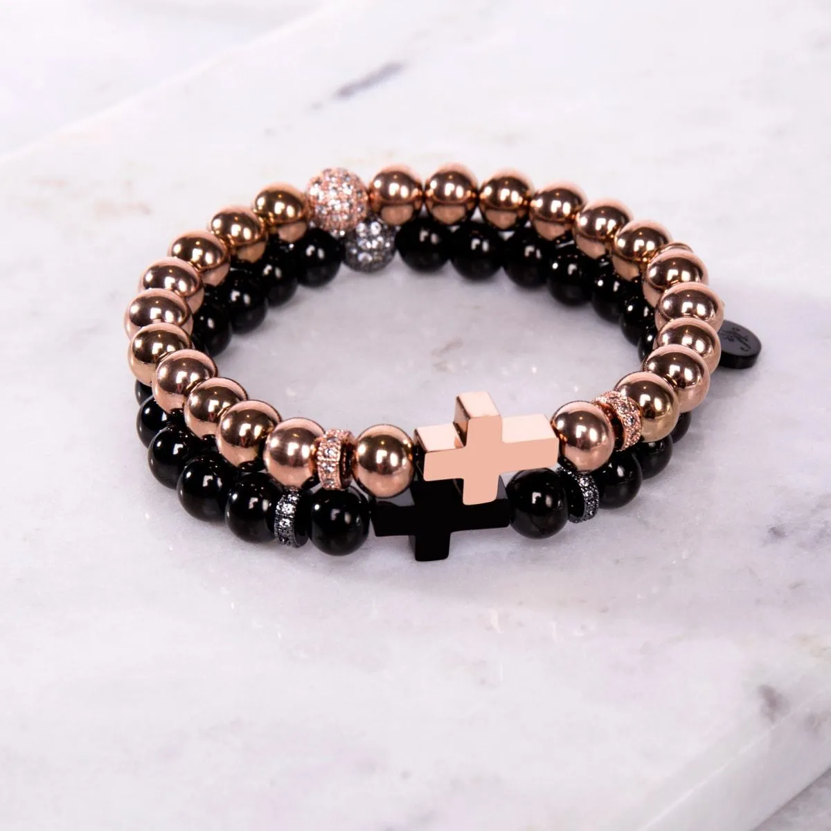 18k Rose Gold | Gilded Cross Bracelet