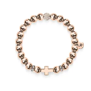 18k Rose Gold | Gilded Cross Bracelet