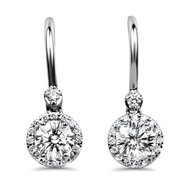 18k White Gold Pair of CrissCut Diamond Earrings