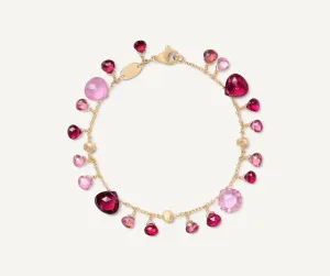 18K Yellow Gold Pink Tourmaline Single-Strand Bracelet