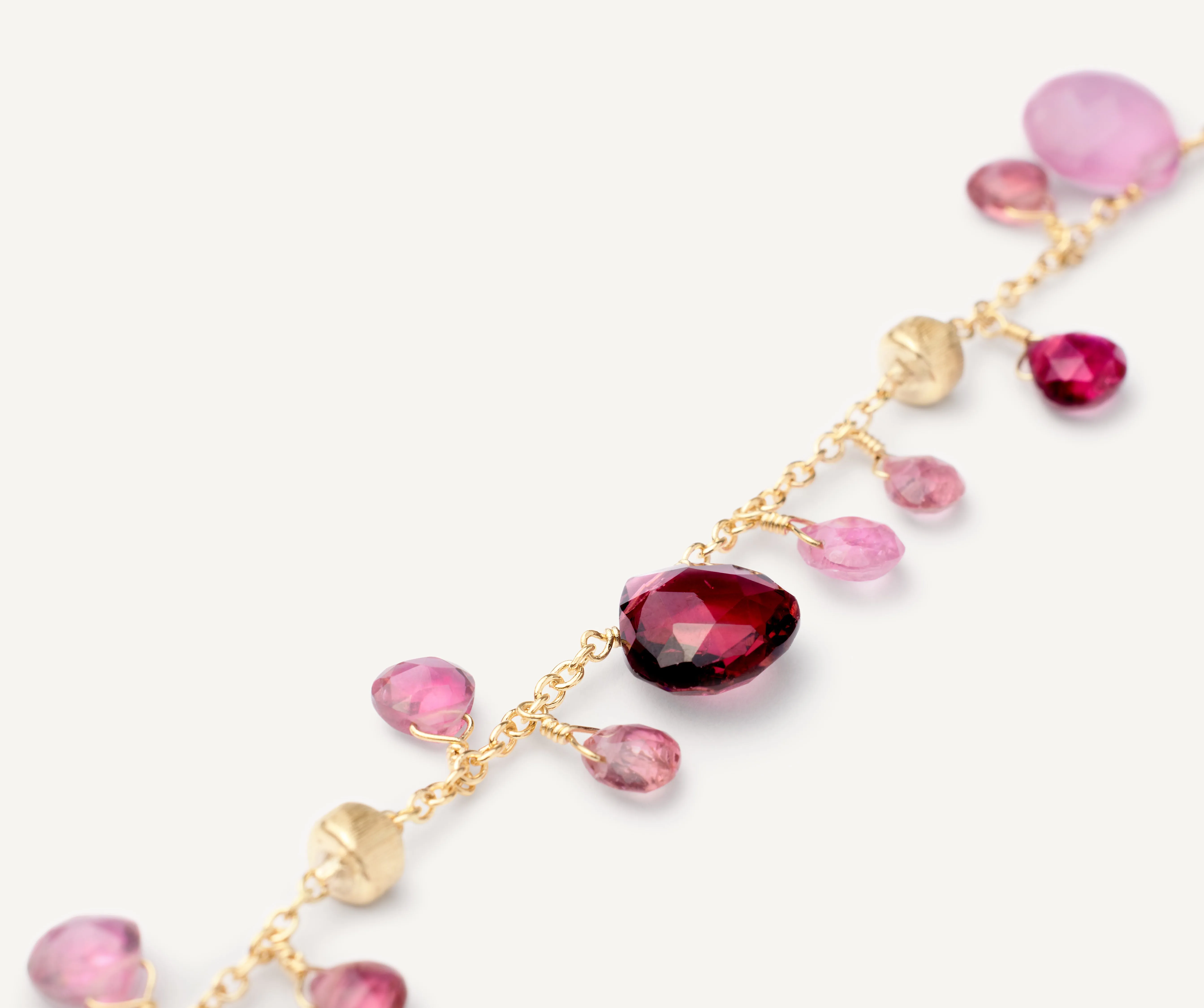 18K Yellow Gold Pink Tourmaline Single-Strand Bracelet