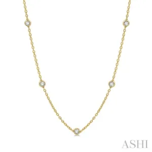 2 Ctw Round Cut Diamond Fashion Necklace in 14K Yellow Gold