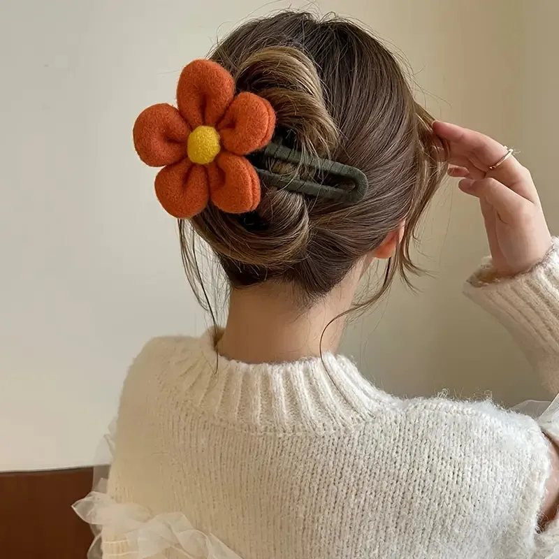 2-Pack: Gorgeous Plush Flower Hairpin