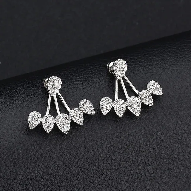 2-Pairs: Women's Small Diamond Earrings