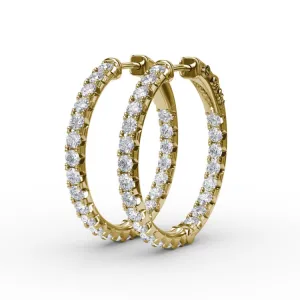 2.07ct Diamond Hoop Earrings